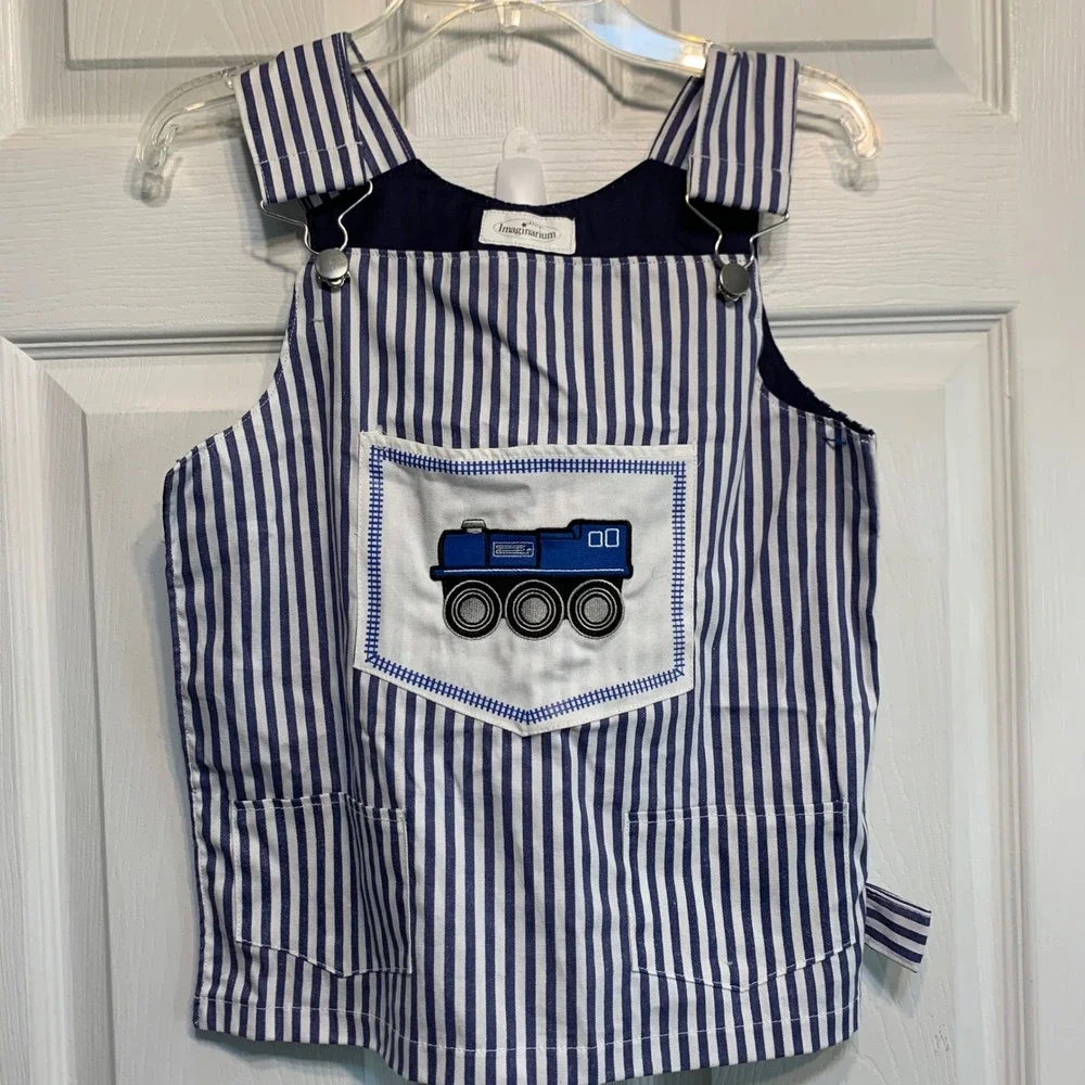 Imaginarium Kids Train Conductor Apron One Size Striped Cotton Costume Pretend